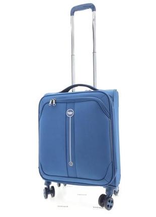 Дорожный маленький чемодан ручная кладь тканевой 3005 goby london голубой