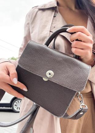 Женская кожаная сумка мини коричневый dekey