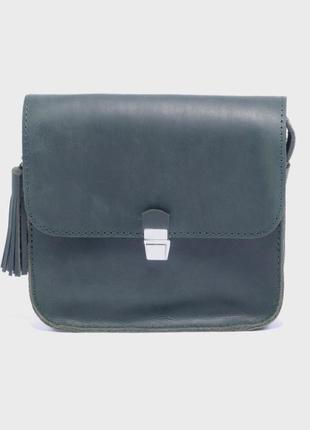 Кожаная сумка эмма зеленый dekey (6609)
