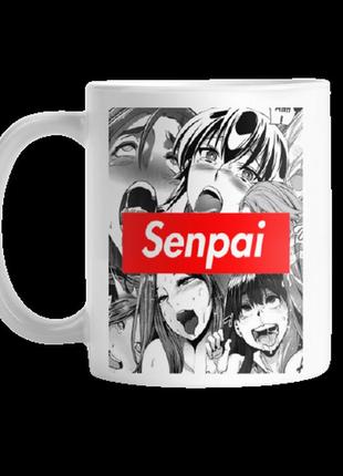 Кружка с аниме «ahegao senpai» 330 мл