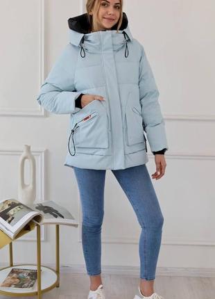 Женская стильная зимняя куртка зима пуховик зимний3 фото