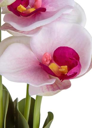 Искусственный декоративный букет орхидей, бело-розовый2 фото