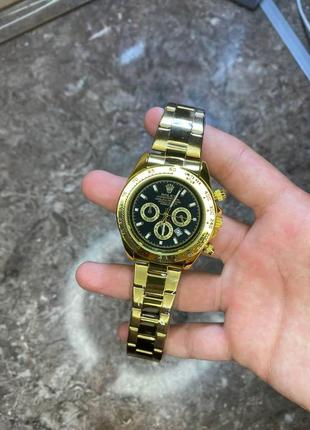 Чоловічий золотий механічний наручний годинник rolex / ролекс преміум класу.