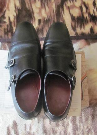 Классические кожаные туфли монки с пряжками.3 фото