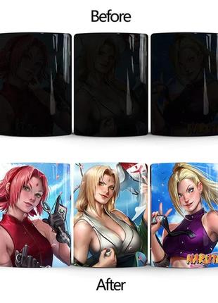 Кружка хамелеон «наруто - девушки» 330 мл