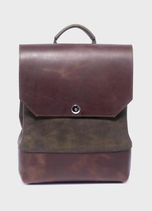 Кожаная сумка-рюкзак асти орех dekey (6712)
