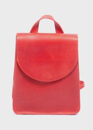 Шкіряна сумка-рюкзак еліон червоний dekey (6516)