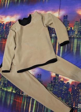 Мех овцы нижнее термо белье кальсоны подштаники батник свитер свитер кофта костюм термо-белье