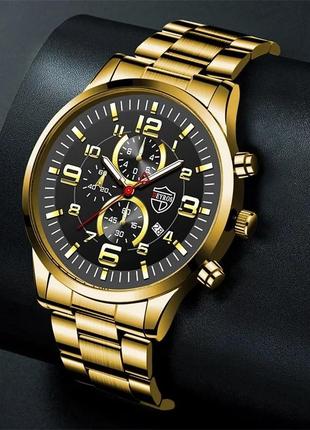 Мужские наручные часы geneva, женева золотой цвет3 фото