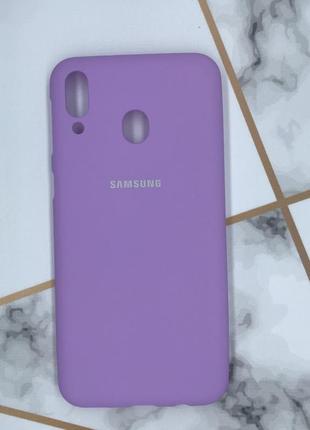 Силиконовый матовый чехол silicone case для samsung galaxy m20 сиреневый