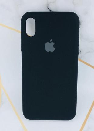 Силиконовый чехол apple silicone case для iphone xs max чёрный