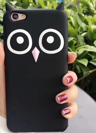 Силиконовый чехол для iphone 7, 8 сова черная