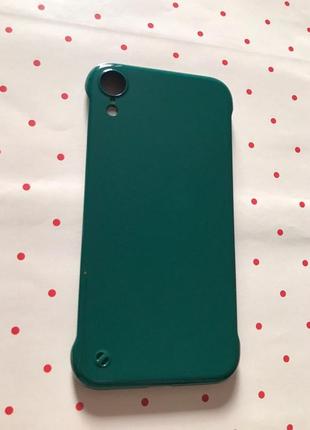 Пластиковый глянцевый чехол-накладка для apple iphone xr зелёный