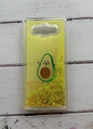 Силіконовий чохол з переливаються блиском для samsung galaxy j7(2016) j710 авокадо