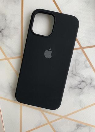 Силиконовый чехол silicone case для iphone 12 pro max чёрный