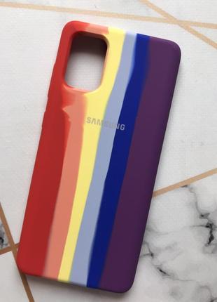 Чохол silicone case для samsung galaxy a71 / a715 різнокольоровий червоно-фіолетовий