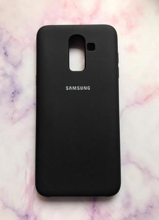 Силиконовый чехол silicone case для samsung galaxy j8 (2018) чёрный
