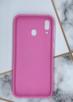 Силіконовий матовий чохол silicone case для samsung galaxy m20 яскраво-рожевий2 фото