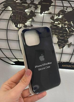 Чохол silicone case з мікрофіброю для iphone 15 pro max,чохол-бамбер для айфон 15 про макс (колір чорний)