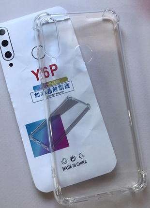 Прозрачный силиконовый чехол с утолщёнными углами для huawei y6p