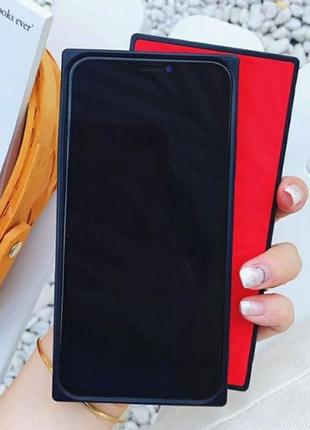 Силиконовый глянцевый чехол для iphone 7, 8 черный3 фото