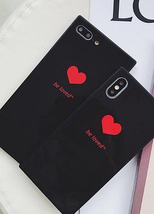 Силиконовый глянцевый квадратный чехол для apple iphone х