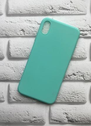 Силіконовий матовий чохол для Xs max чохол бірюзовий