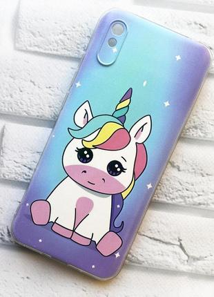 Чехол на xiaomi redmi 9a :: единорог (принт 103)