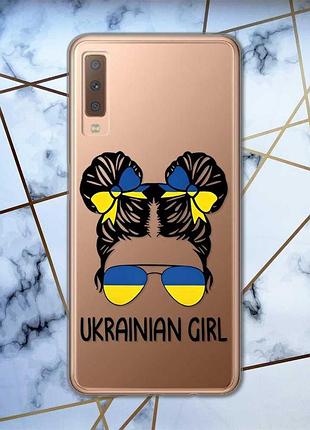 Прозрачный чехол на samsung galaxy a7(2018) a750 :: украинская девушка (принт 113)