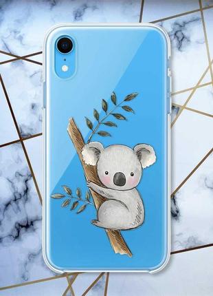 Прозрачный чехол на iphone xr :: коала (принт 132)