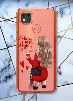 Прозрачный чехол для Iphone se 2 девушка с кофе (принт 137)