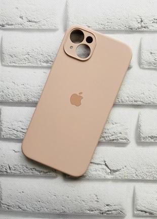 Силіконовий чохол silicone case full для iphone 14 plus коричневий