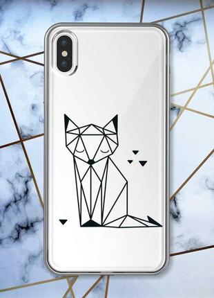 Прозорий чохол на iphone xs max лисиця (принт 126)