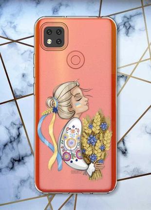 Прозрачный чехол для Iphone se 2 :: украинка с колосками (принт 173)