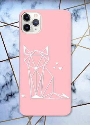 Матовый чехол с розовыми боками на iphone 11 pro max (6.5) лиса (принт 127)