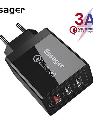 Зарядное устройство quick charge 3.0 essager usb 30вт