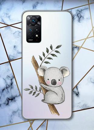 Прозрачный чехол на xiaomi redmi note 11 pro/12 pro 4g :: коала (принт 132)