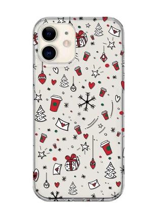 Прозорий чохол на iphone 12 mini святковий фон (принт 182)
