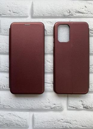 Чехол-книжка на xiaomi redmi note 10/note 10s бордовый