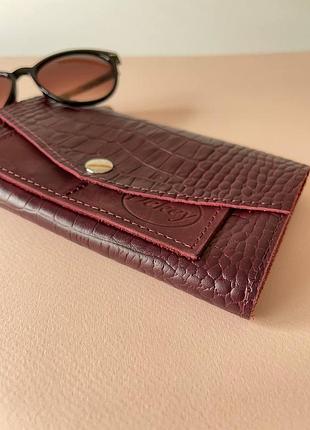 Кожаный женский кошелек 17.0 марсала dekey
