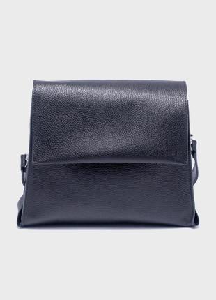 Жіноча шкіряна сумка хольт чорний флотар dekey