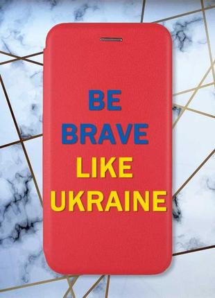 Чохол-книжка з малюнком для xiaomi redmi note 8t червоний; сміливість (патріотичний принт 5)