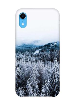 Чехол на iphone xr зимний лес (принт 164)