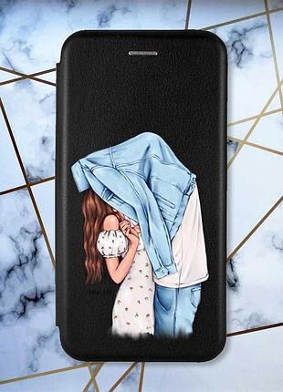 Чохол-книжка з малюнком для xiaomi redmi 8a чорний; поцілунок (принт 33)
