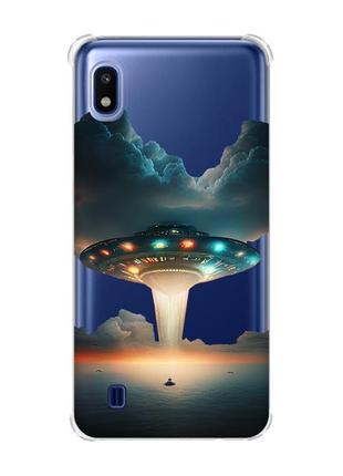 Чохол з потовщеними кутами на samsung galaxy a10 (2019)/a105 тарілка ufo (принт 241)