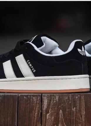 Чоловічі кросівки adidas campus 00s black , (чорно-білі) замшеві спортивні кеди на кожен день4 фото