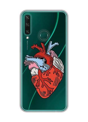 Прозорий чохол на huawei y6p :: серце анатомічне (принт 250)