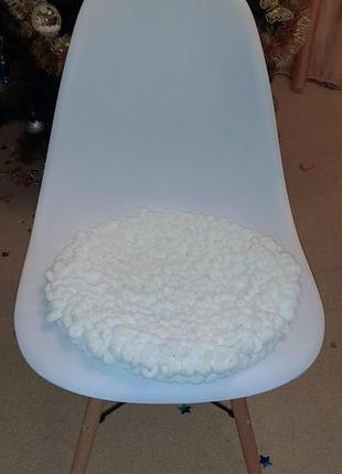 Круглый коврик на стулья табурета мягкая накидка макароны