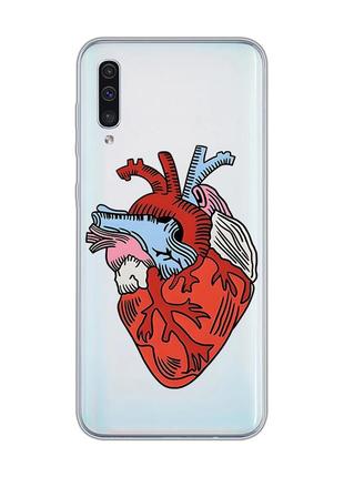 Прозрачный чехол на samsung galaxy a50 (2019) a505 :: сердце анатомическое (принт 250)1 фото