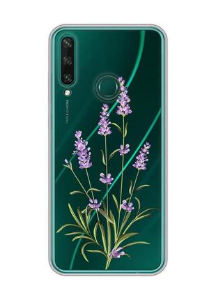 Прозрачный чехол на huawei y6p :: веточки лаванды (принт 266)